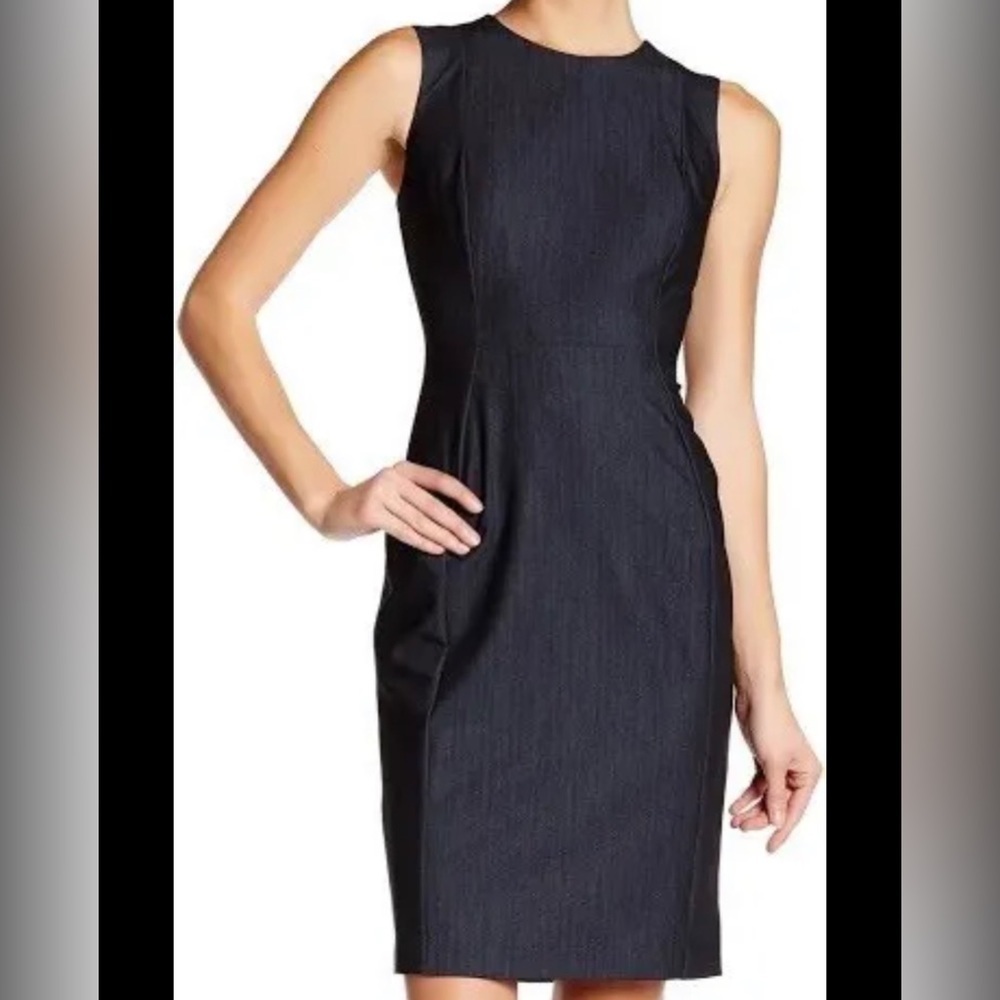 Calvin Klein Women's Blue Knee Length Casual Bodycon Pencil Dress